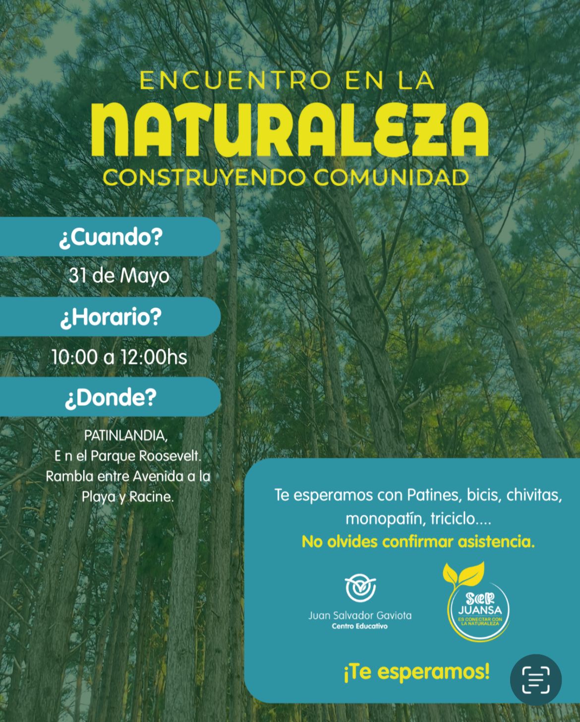 Jornada organizada por el Colegio Juan Salvador Gaviota que convoca niños, niñas y sus familias priorizando el contacto con la naturaleza, la construcción de comunidad y el desarrollo integral a traves del juego y la experiencia directa