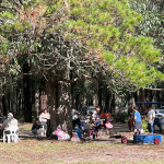 Visitantes disfrutando los parrilleros